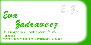 eva zadravecz business card